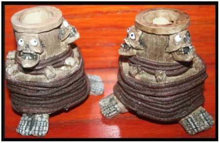 WICKED CANDLE HOLDER SET - SKELETONS DESIGN 1