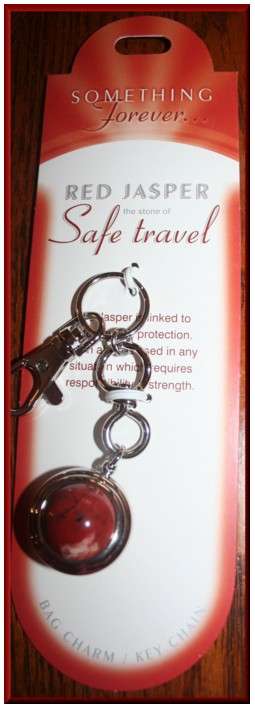 RED JASPER KEYRING/HANDBAG CHARM - SOMETHING FOREVER!  ** SAFE TRAVEL **