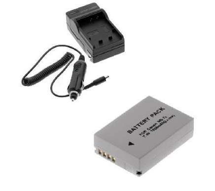 Lithium-Ion Battery + Battery Charger with Car Adapter for Canon PowerShot G10