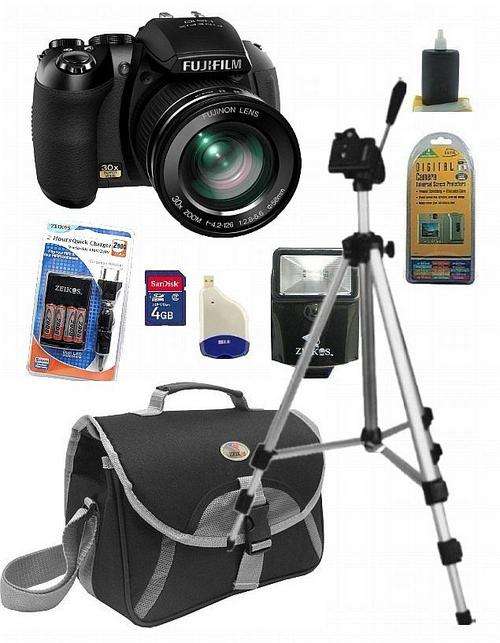Fujifilm FinePix HS10 10 MP CMOS 30x Optical Zoom 3-Inch LCD 4Gb SDHC plus Bag