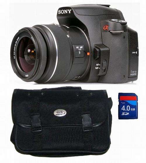 Sony Alpha A390 DSLR Camera with 18-55mm Lens 4 GB SD Memory Card Camera Bag