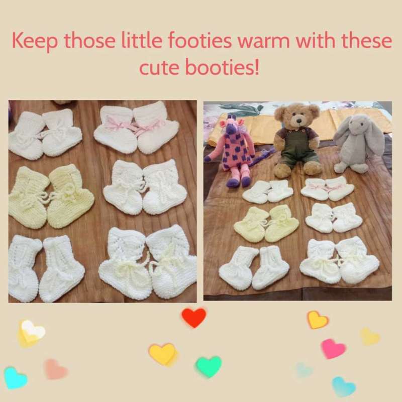 Baby Booties, Set Of 6 By Grannie Trixie