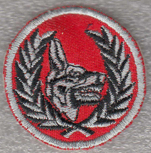 12 SA INFANTRY DOG HANDLER  INSTRUCTOR CLOTH PROFICIENCY BREAST BADGE FOR FIELD DRESS