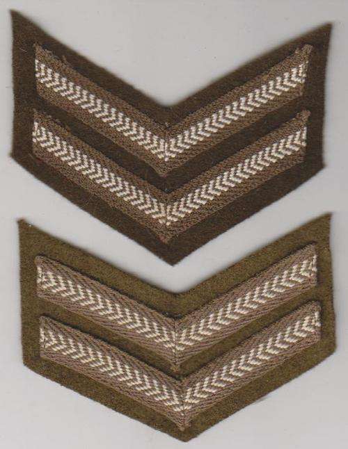 1 PAIR OF CORPORAL FIELD DRESS SA ARMY RANKINSIGNIA