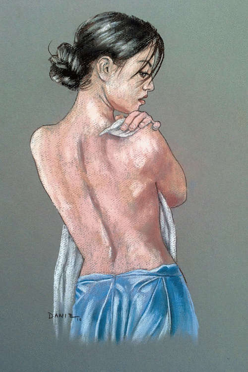 Nude V, pastel artwork by Danie Cronje, unframed
