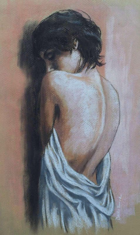 Against the wall - pastel artwork by Danie Cronje, unframed