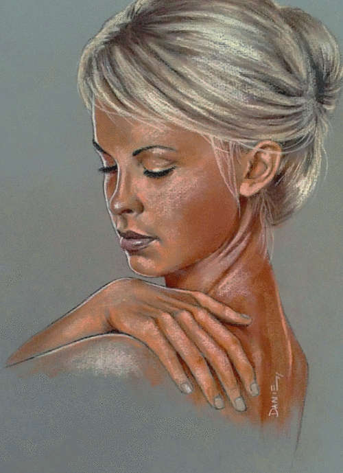 Sunblock - Pastel artwork by Danie Cronje, unframed