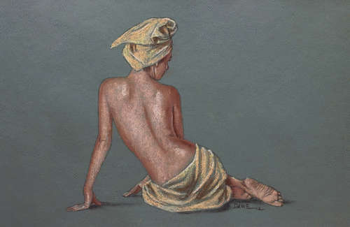 "The Spa", pastel artwork by Danie Cronje, unframed
