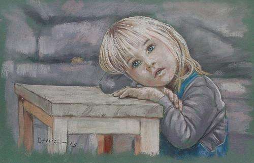 "Waiting", pastel artwork by Danie Cronje, unframed