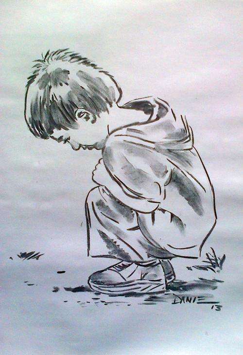 Curiosity, charcoal drawing by Danie cronje, unframed