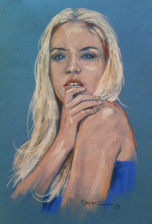 Teasing, pastel artwork by Danie Cronje, unframed