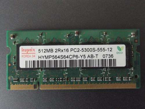 Hynix 512MB DDR2-667 PC2-5300S Unbuffered Laptop Memory