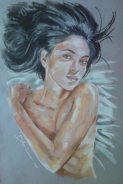 Nude 21,  pastel artwork by Danie Cronje, unframed