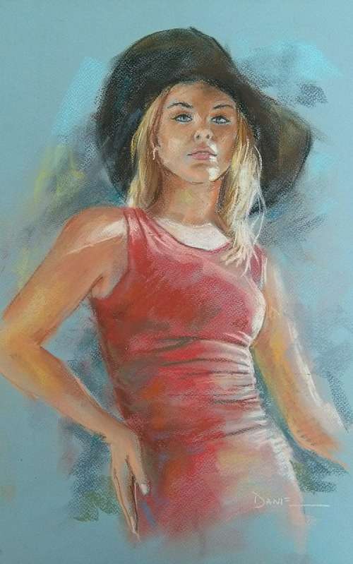 confidence, pastel drawing by Danie Cronje, unframed