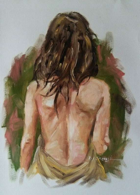 Rear, oil painting by Danie Cronje, unframed