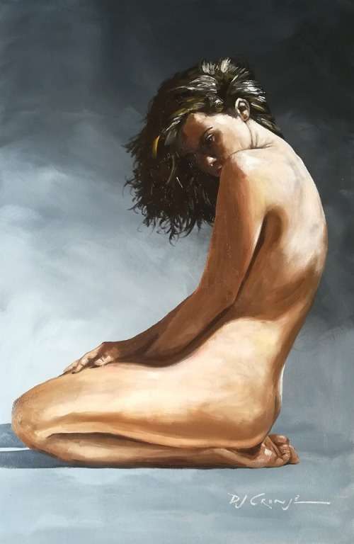 Nude 36, oil painting by Danie Cronje, stretched canvas, ready to hang