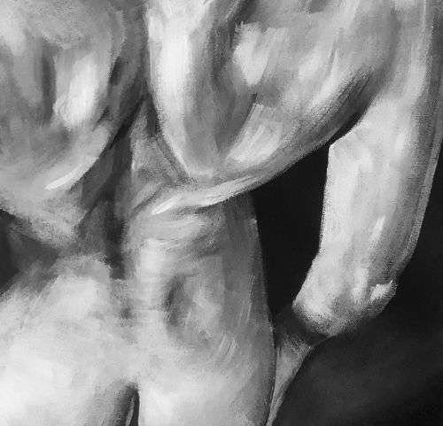 3D Nude, large acrylic painting by Danie Cronje, unframed