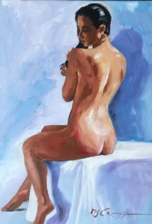 Nude 66, oil painting by Danie Cronje, stretched canvas, ready to hang