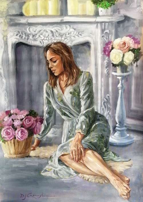 My Time, oil painting by Danie Cronje on canvas roll, unframed