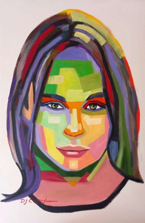 Experiface, oil painting by Danie Cronje on blocked canvas