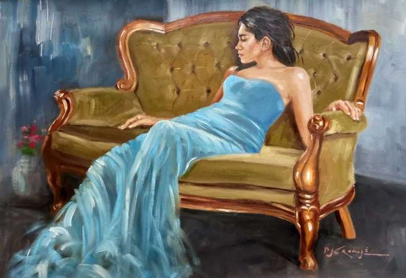 Leisure, oil painting by Danie Cronje on canvas roll, unframed