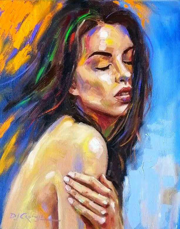 My skin, oil painting by Danie Cronje on blocked canvas