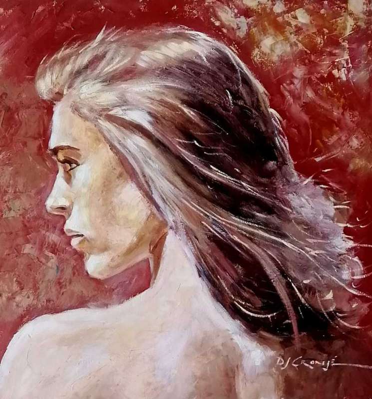Portait study, oil painting by Danie Cronje on canvas sheet