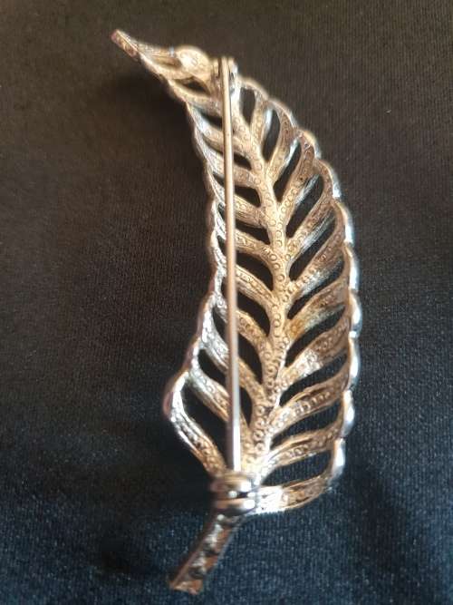 Marcasite leaf brooch