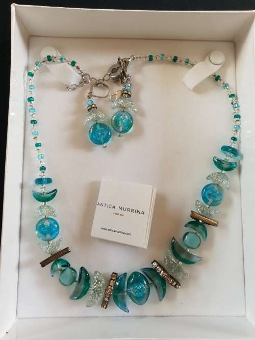 Designer Venetian Antica Murano glass jewellery set