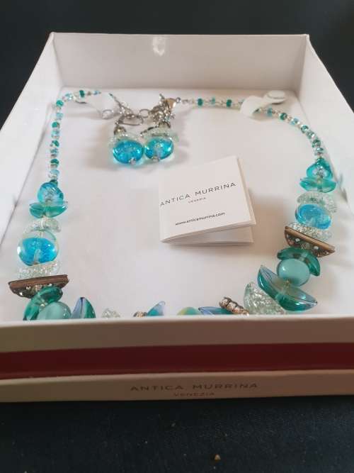 Designer Venetian Antica Murano glass jewellery set