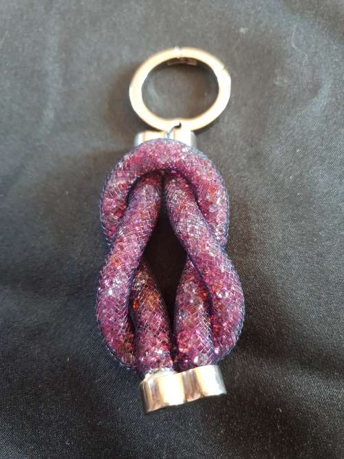 Swarovski "tie the knot" purple keyring