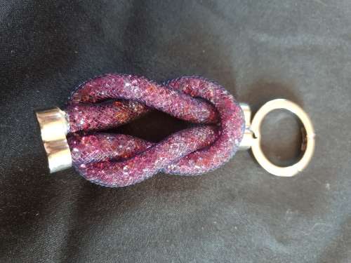 Swarovski "tie the knot" purple keyring