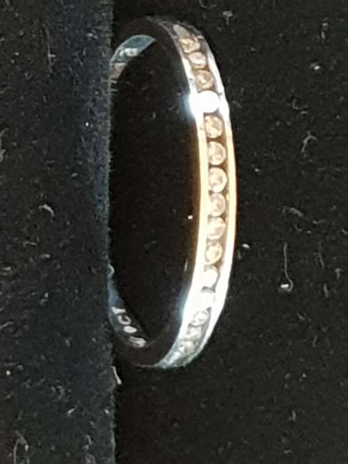 Petite 9ct white gold and diamond eternity ring