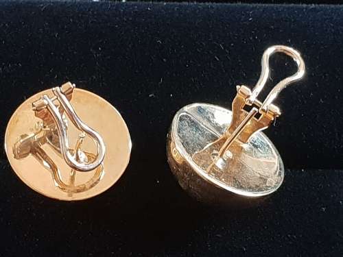 Stunning 18ct gold large domed button earring