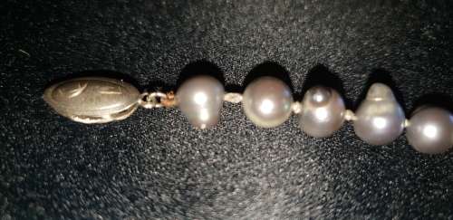 Genuine Fresh water black pearl bracelet with a Sterling silver clasp