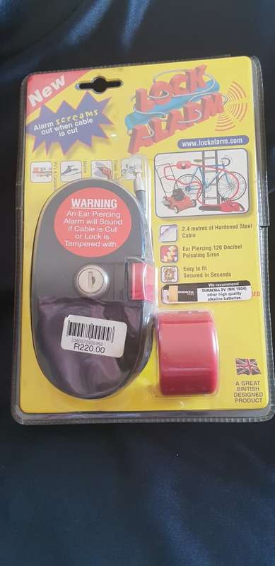 Lock alarm with 2.4 m cable