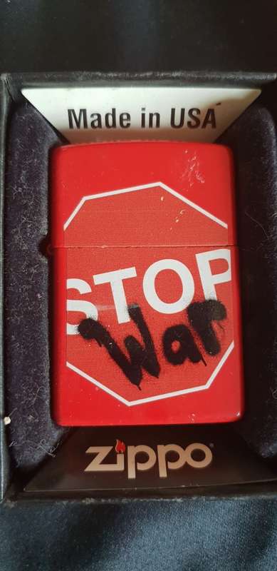 STOP WAR genuine  ZIPPO red matte finish regular