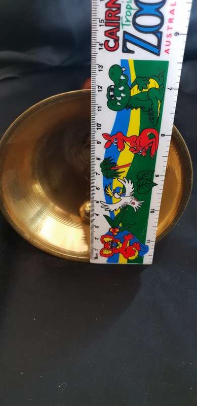 Large Brass School bell with wooden handle