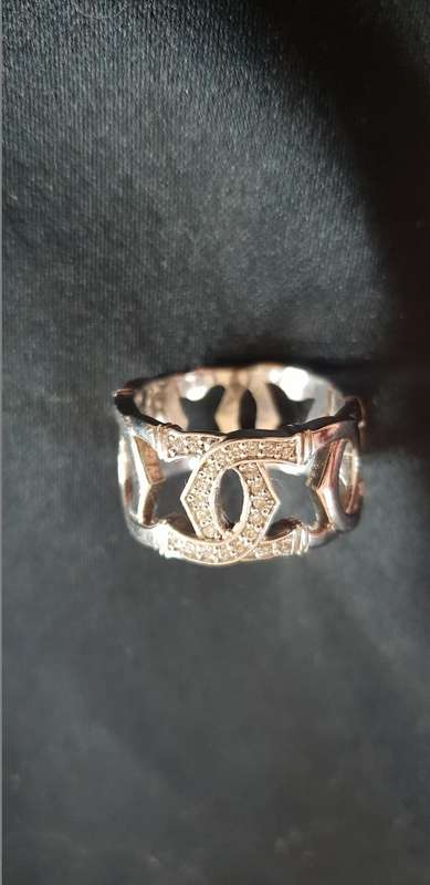 Chanel 9ct white gold and diamond Broad Band Ring