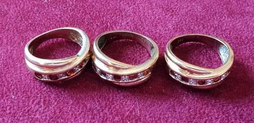 9ct yellow Gold Ruby and Diamond half Eternity Ring