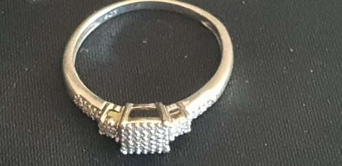9ct white gold trilogy cluster ring with 68x natural diamonds
