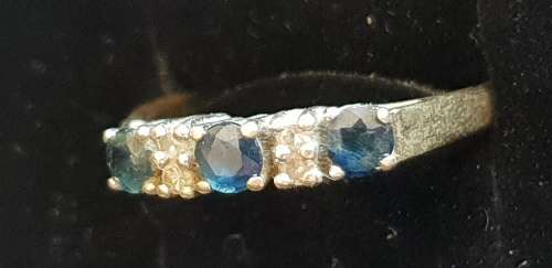 Vintage hallmarked -London H.W.T diamond and sapphire dress ring