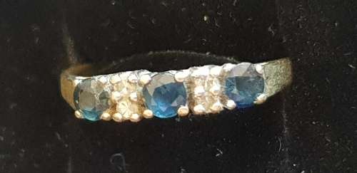 Vintage hallmarked -London H.W.T diamond and sapphire dress ring