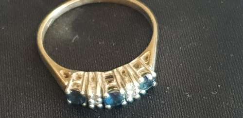Vintage hallmarked -London H.W.T diamond and sapphire dress ring