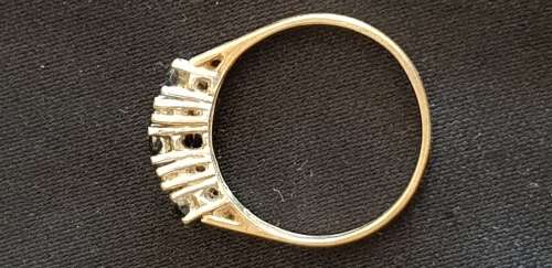 Vintage hallmarked -London H.W.T diamond and sapphire dress ring