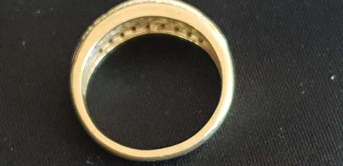 9ct vintage dress ring with emeralds and diamonds