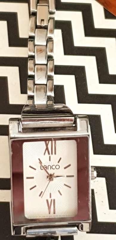 Lanco ladies watch oblong face on a square watch shape