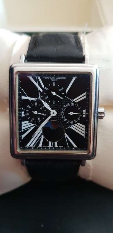 Frederique Constant FC-265B3C6 Persuasion Swiss Moonphase Calendar Mens Watch with black dial
