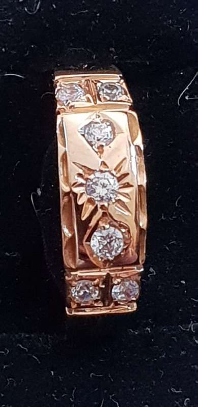 Victorian hallmarked(late 1800`s)15ct yellow gold gypsy ring