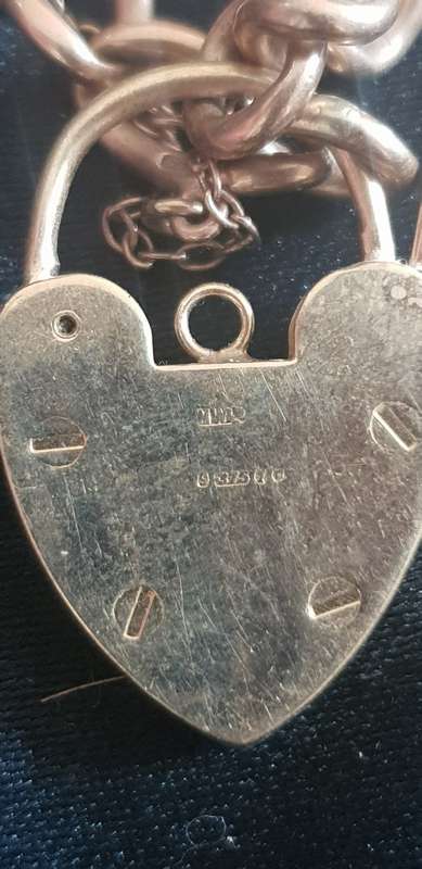 Extremely Rare-Antique 9ct rose gold fancy curb bracelet with large locket and safety chain